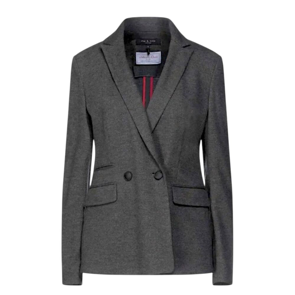 Rag & Bone Wool Blazer Gray Classic 1-Button Fitted Jacket | Size 0